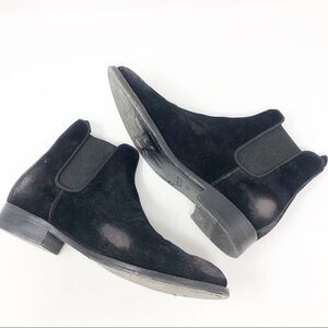 JO GHOST BLACK MADE IN ITALY DISTRESSED VELVET SLIP ON BOOTIES WOMENS SZ 7